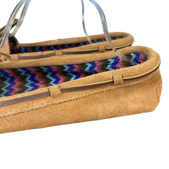 Minnetonka Suede Leather Moccasins Slip On Loafers Flats Shoes Fabric Lined 11 - Picture 9 of 16